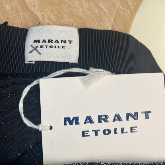 NWT Marant Etoile Bergen draped metallic stretch-jersey mini skirt - Picture 5 of 5